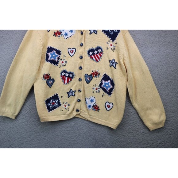 Heirloom Collectibles Vtg. Embroidered Patriotic Sweater-Large-4th of July-Y2K - Picture 3 of 12